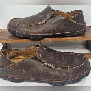 OluKai Moloa Brown Leather Loafer Men's 10.5